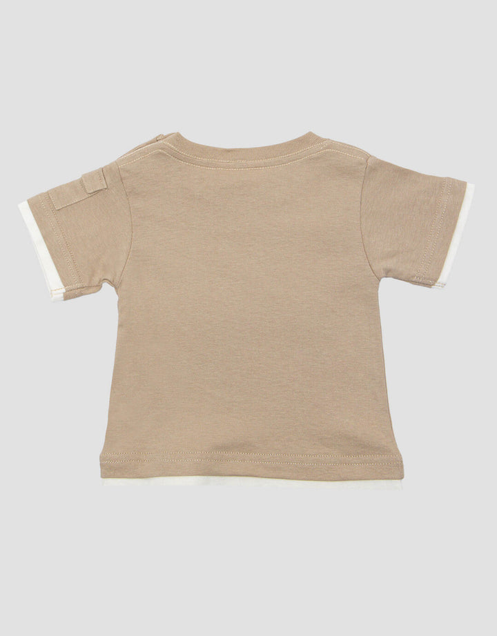 Little M Print Bear On The Ship With Pocket Kaos Anak Laki-laki