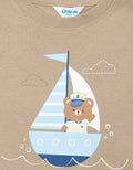 Little M Print Bear On The Ship With Pocket Kaos Anak Laki-laki