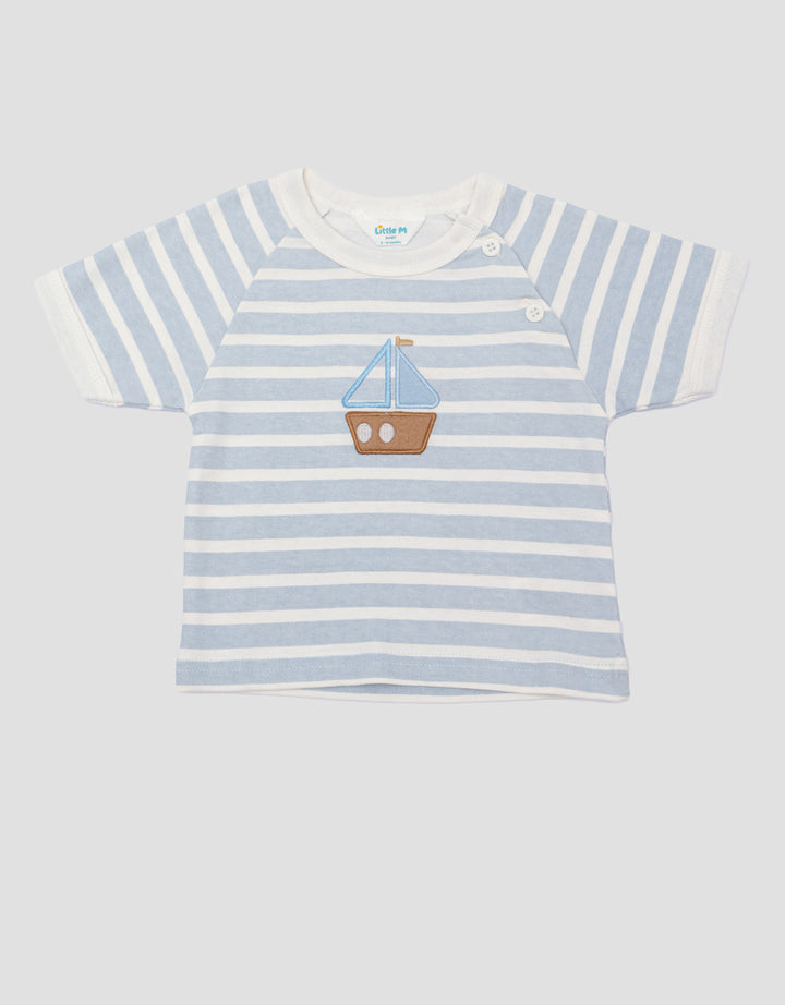 Little M Raglan Salur With Embro Kapal Kaos Anak Laki-laki