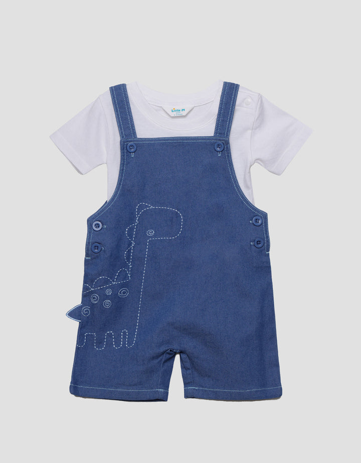 Little M Chembrey Dino Jumpsuit Overall Anak Laki-laki