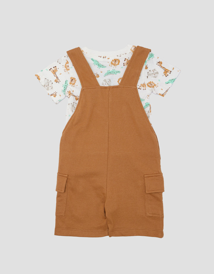 Little M Knit Safari Lions Jumpsuit Overall Anak Laki-laki