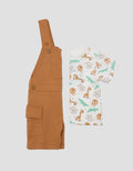 Little M Knit Safari Lions Jumpsuit Overall Anak Laki-laki