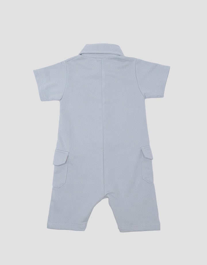 Little M Knitt Bear Romme Jumpsuit Anak Laki-laki