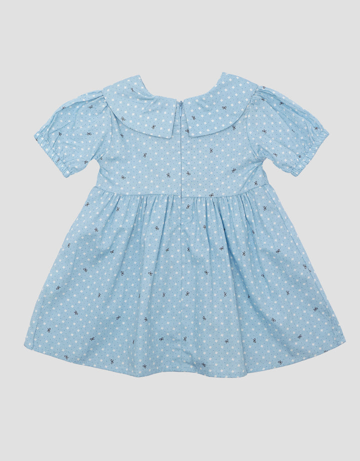 Little M Woven Rib Pita Dress Lengan Pendek Anak Perempuan