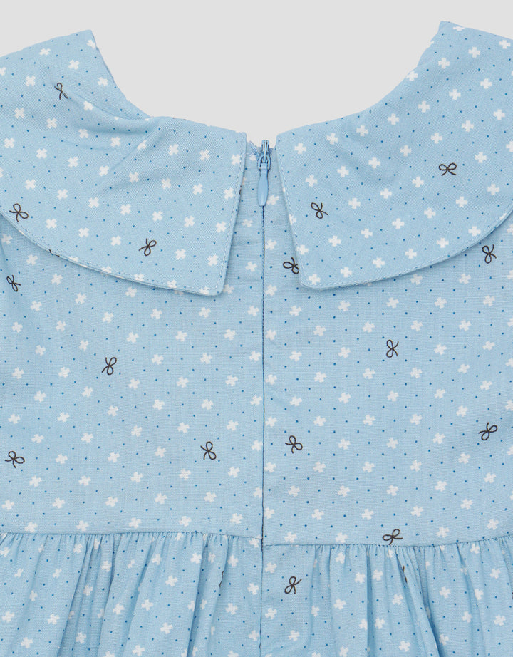 Little M Woven Rib Pita Dress Lengan Pendek Anak Perempuan