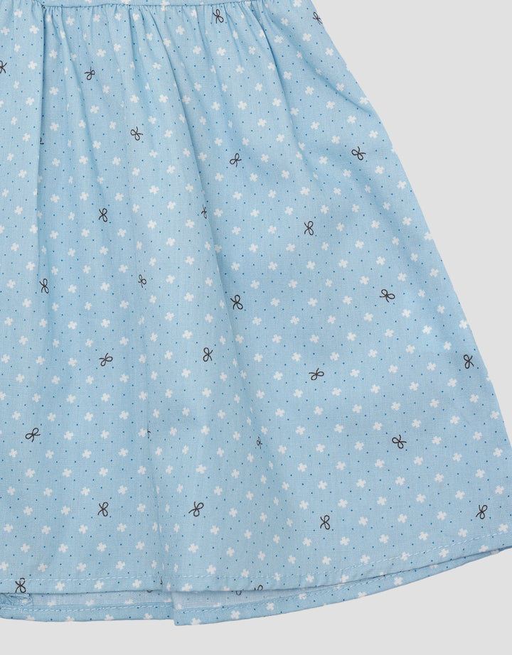 Little M Woven Rib Pita Dress Lengan Pendek Anak Perempuan