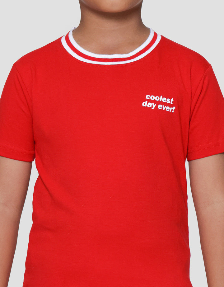 Little M Rib Manset Coolest Day Ever Pakaian Set Anak Laki-laki