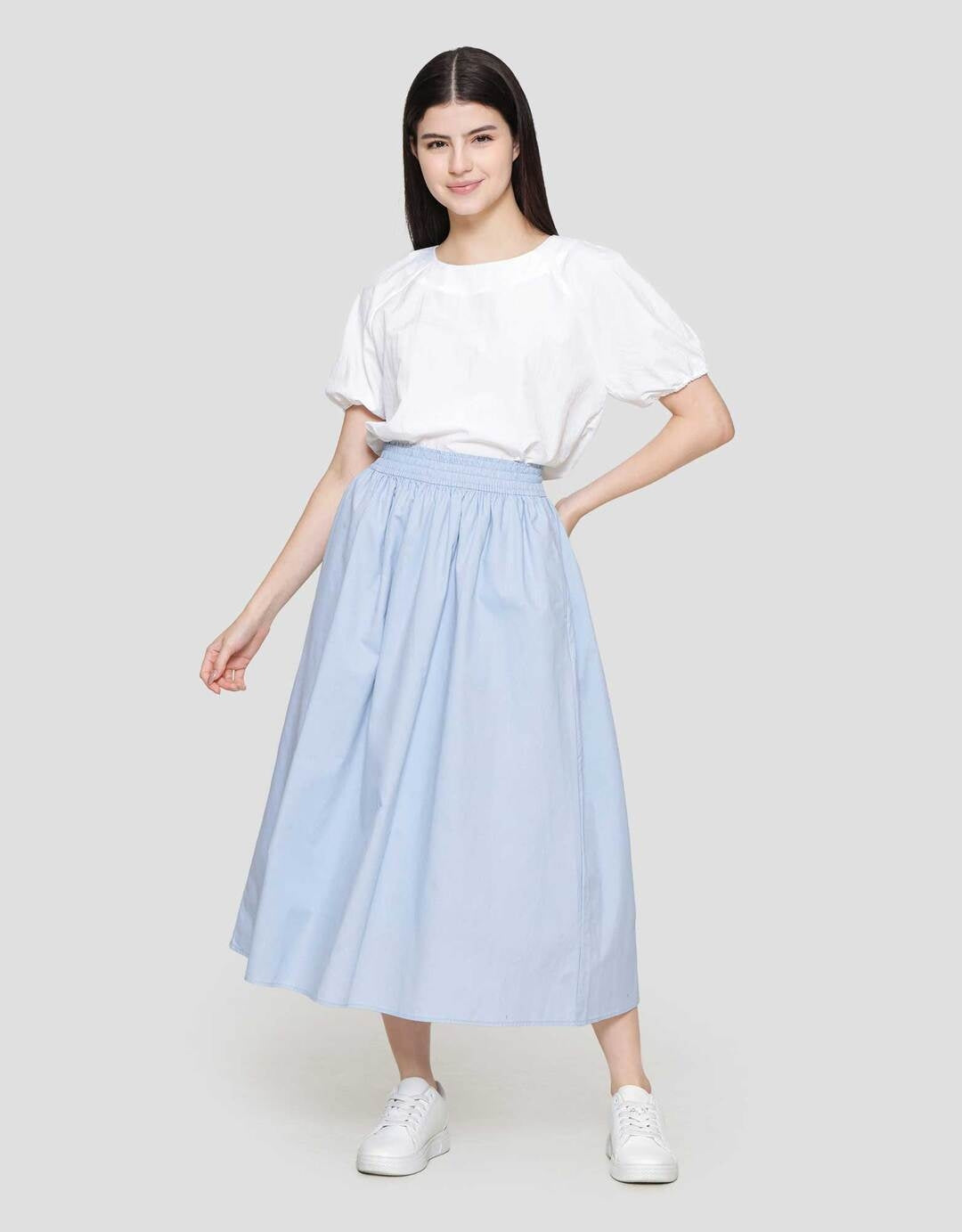 Suko Woven Bottom Women's Midi Skirt