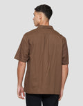Cole Stripe Camp Colar 2 Pocket Kemeja Lengan Pendek Pria