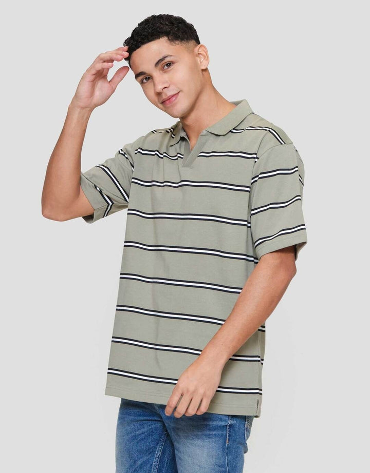 Nevada Yarndyed Stripe Kaos Polo Pria