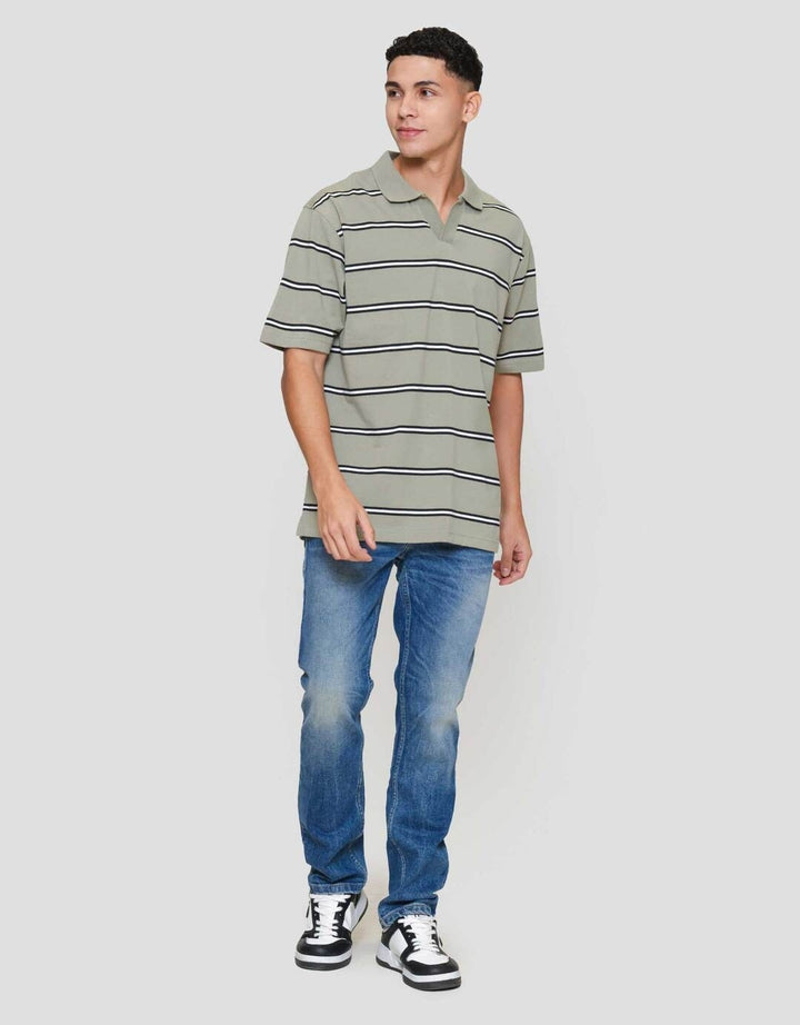 Nevada Yarndyed Stripe Kaos Polo Pria