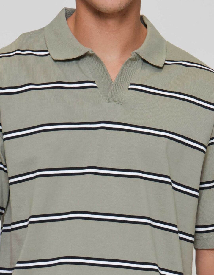 Nevada Yarndyed Stripe Kaos Polo Pria