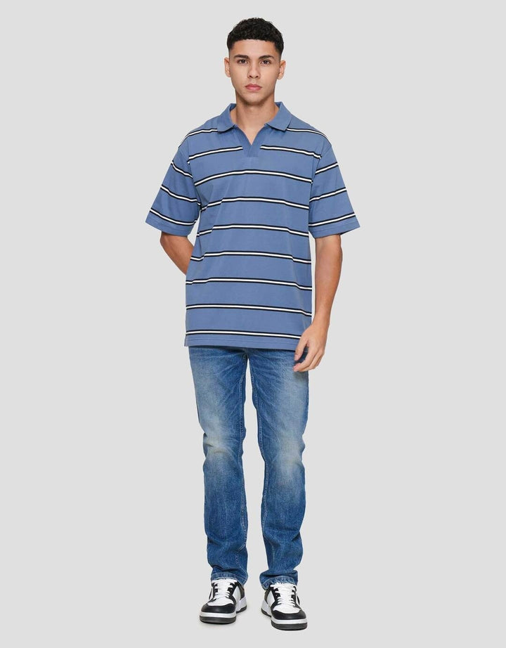 Nevada Yarndyed Stripe Kaos Polo Pria