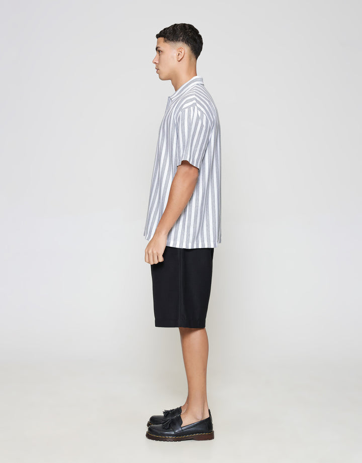 ZES Textured Stripe Polo Lengan Pendek Pria PLA205