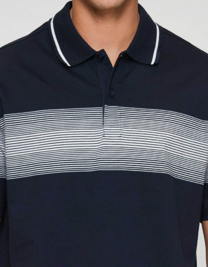 Cole Stripe Chest Kaos Polo Pria