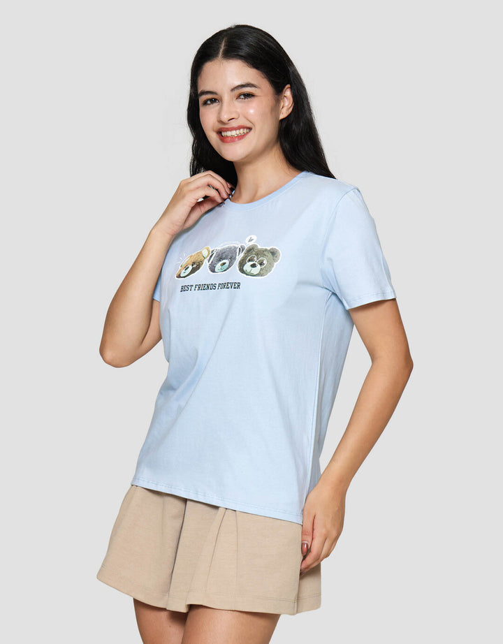 Nevada Reg Positive Vibes Kaos Lengan Pendek Wanita