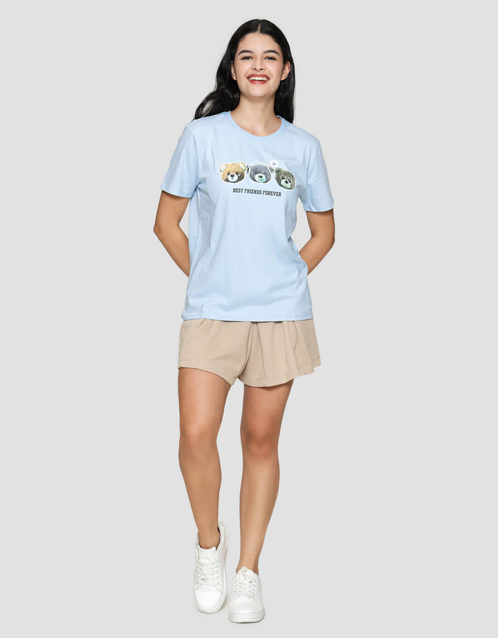 Nevada Reg Positive Vibes Kaos Lengan Pendek Wanita