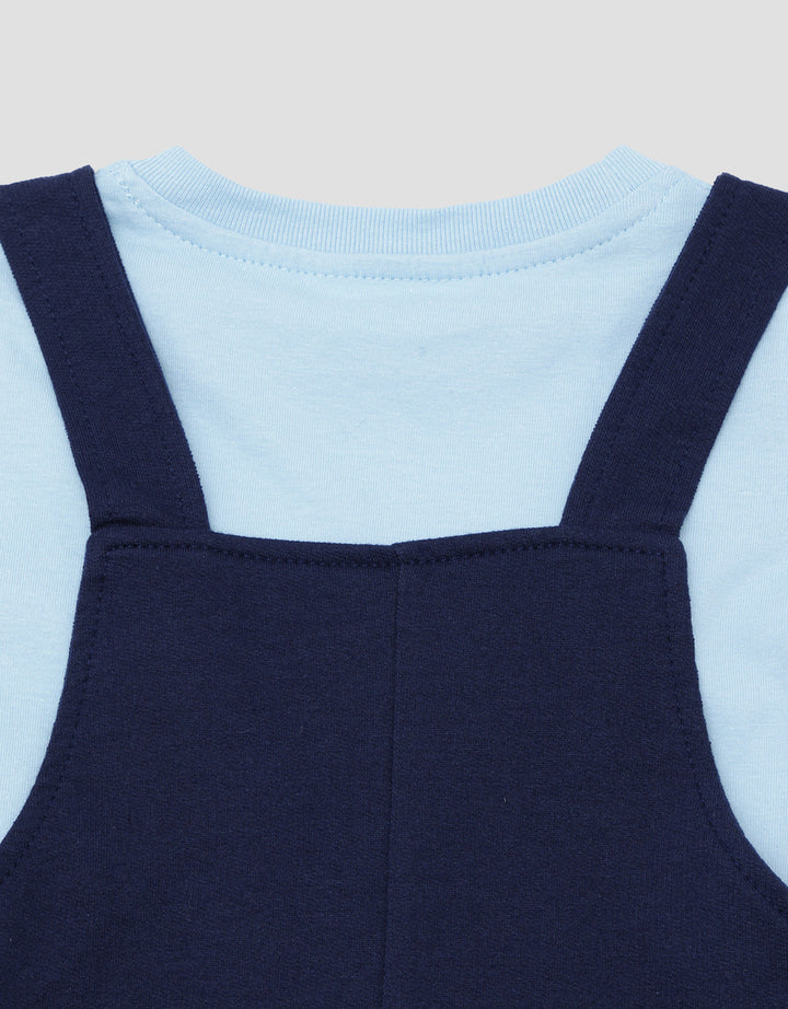 Little M Knit Team Teddy Chenille Jumpsuit Overall Anak Laki-laki