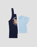 Little M Knit Team Teddy Chenille Jumpsuit Overall Anak Laki-laki