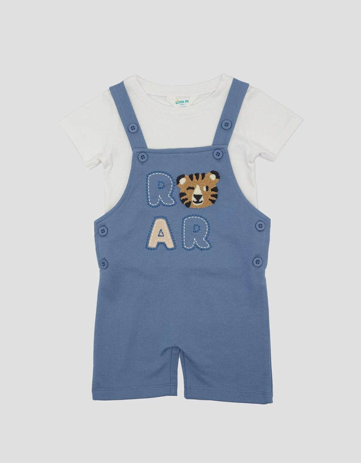 Little M Knit Roar Chenille Jumpsuit Overall Anak Perempuan