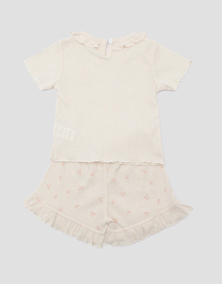 Little M Print Flowers Pakaian Setelan Anak Perempuan