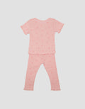 Little M Textured Fp Pita Baju Set Anak Perempuan