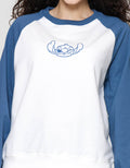 Disney Reguler Raglan Print Stitch Sweater Wanita