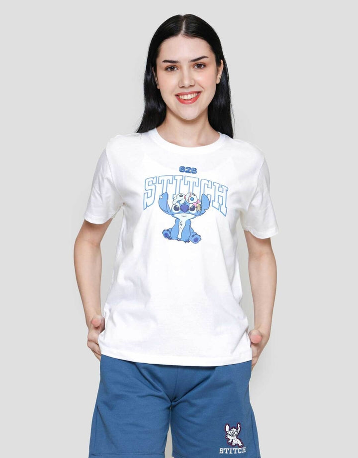 Disney Reg Print Embro Stitch Kaos Wanita