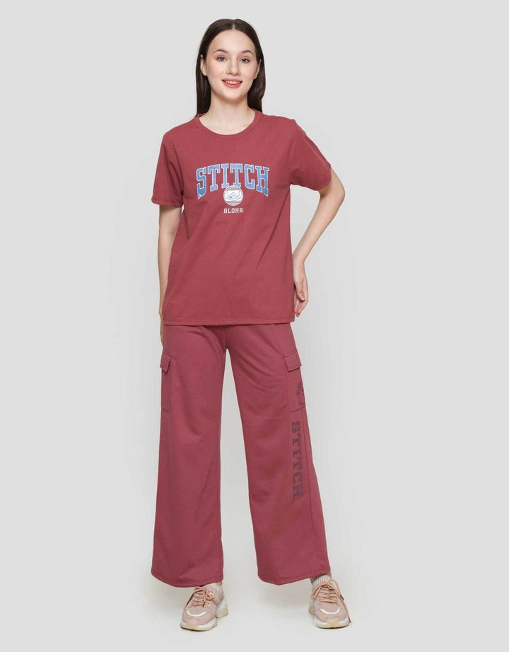 Disney Reguler Print Stitch Kaos Lengan Pendek Wanita