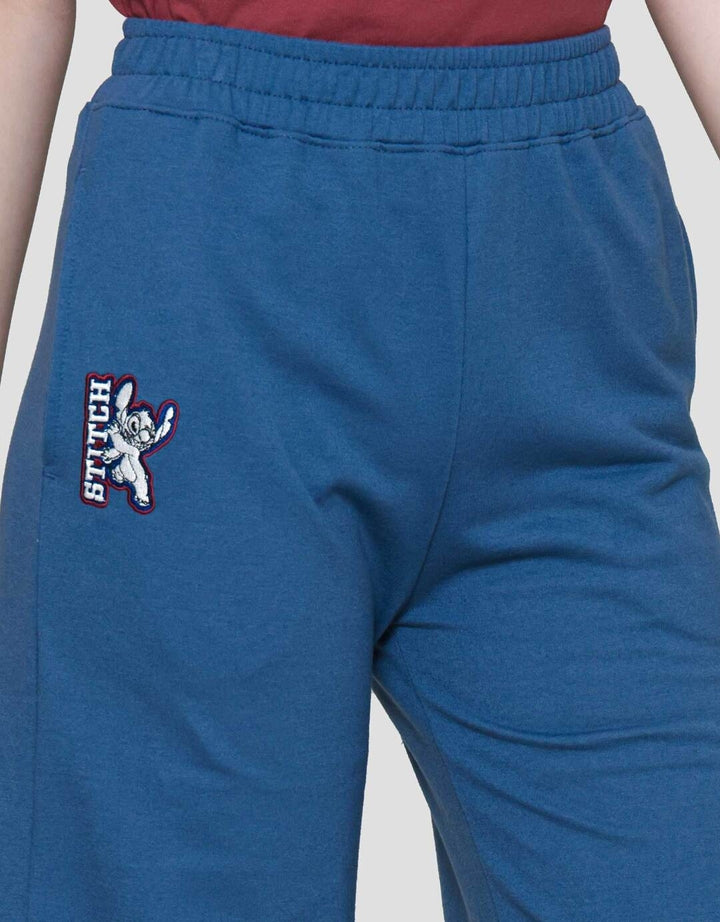 Disney Wide Leg Print Stitch Celana Panjang Wanita