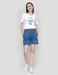 Disney Print Embro Stitch Celana Pendek Wanita