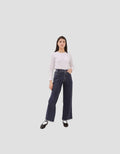 Dust Celana Wide Leg Unfinished Jeans Wanita