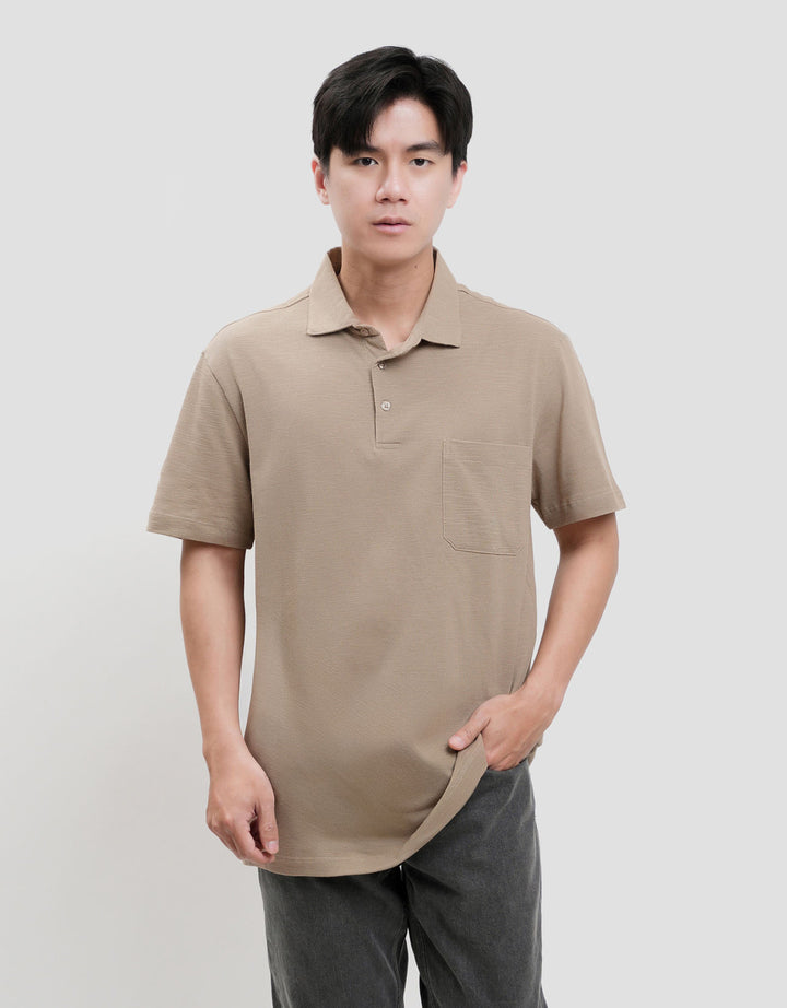 Cole Solid Slub Pocket Kaos Polo Pria