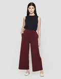 Suko Relax Knit Wide Leg Celana Panjang Wanita