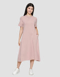 Suko Knit Dress Plain Gaun Jersey Wanita