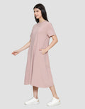 Suko Knit Dress Plain Gaun Jersey Wanita