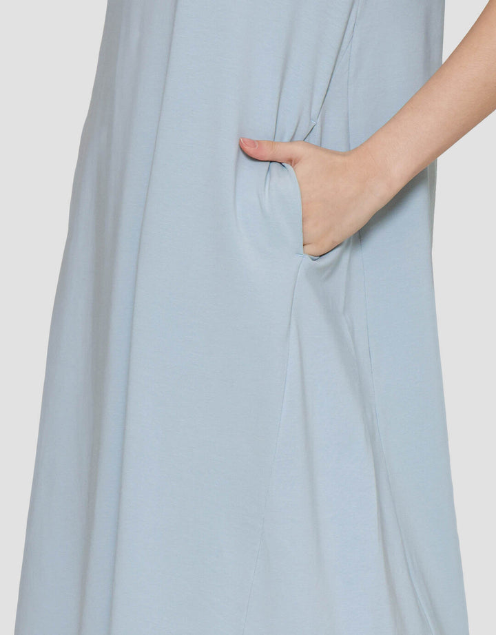 Suko Knit Dress Plain Gaun Jersey Wanita