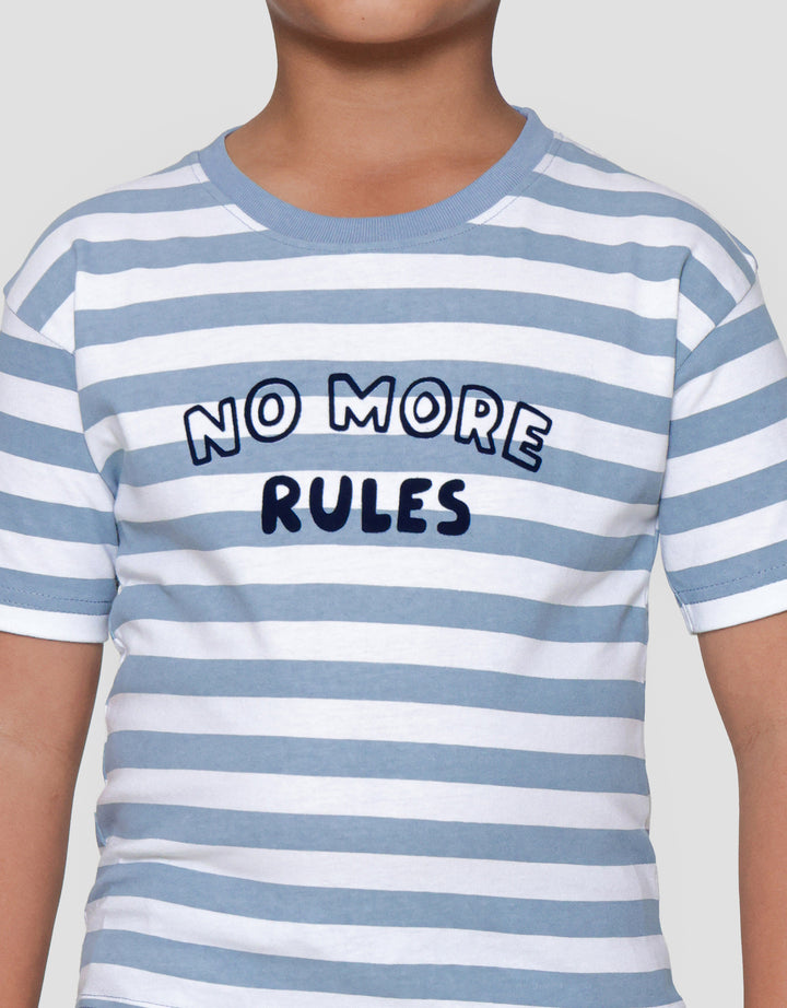 Little M No More Rules Print Kaos Oversize Anak Laki-laki