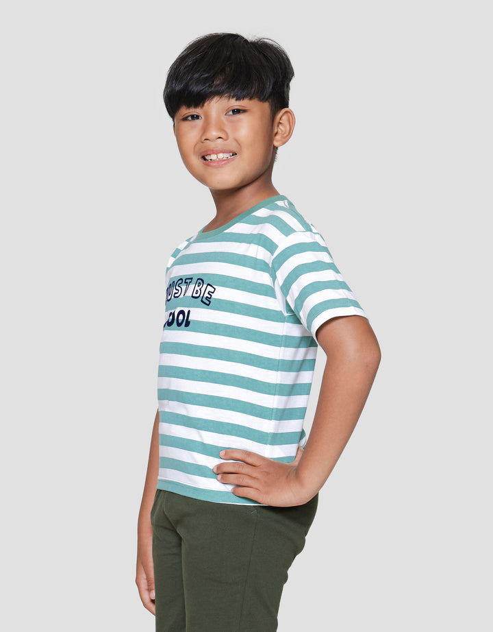 Little M Just Be Cool Print Kaos Lengan Pendek Anak Laki-laki