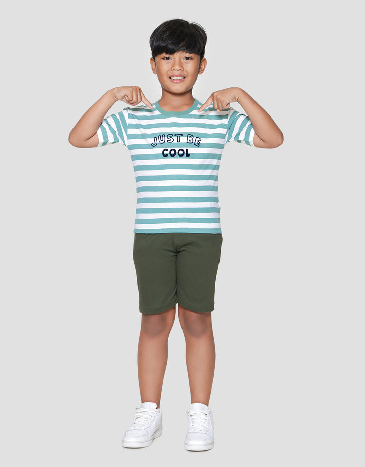 Little M Just Be Cool Print Kaos Lengan Pendek Anak Laki-laki