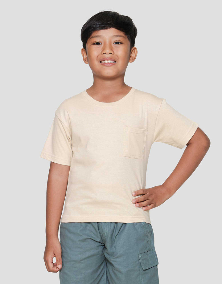Little M Ov Basic Kantong Print Kaos Lengan Pendek Anak Laki-laki