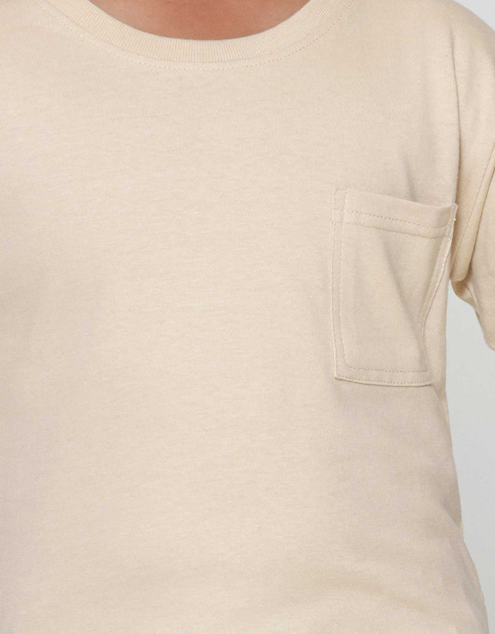 Little M Ov Basic Kantong Print Kaos Lengan Pendek Anak Laki-laki