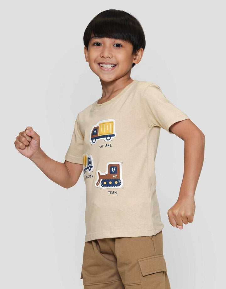 Little M Aplikasi Construction Team Kaos Anak Laki-laki