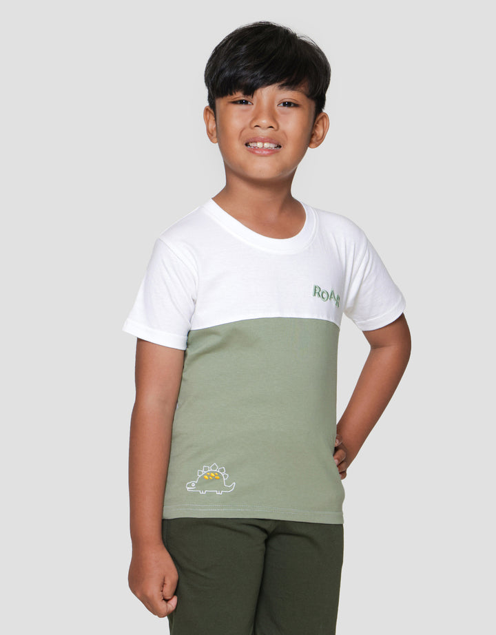 Little M Komb Roar Print Kaos Lengan Pendek Anak Laki-laki