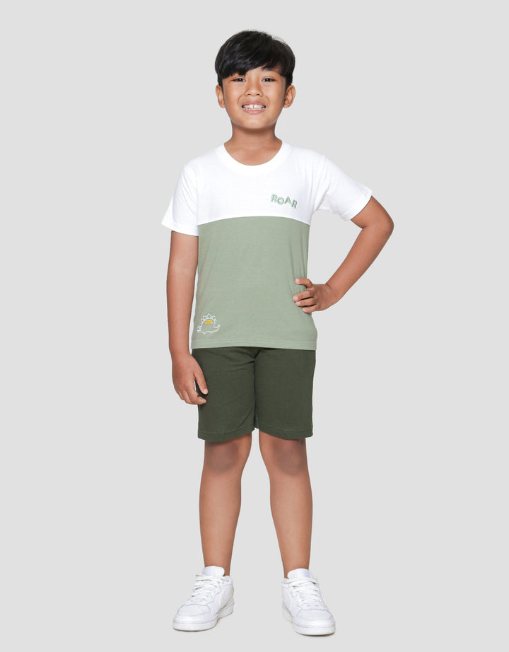 Little M Komb Roar Print Kaos Lengan Pendek Anak Laki-laki