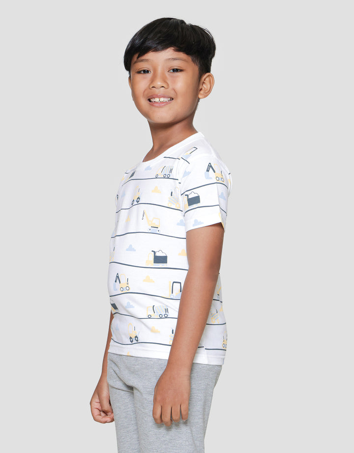 Little M Print The Construction Team Print Kaos Anak Laki-laki