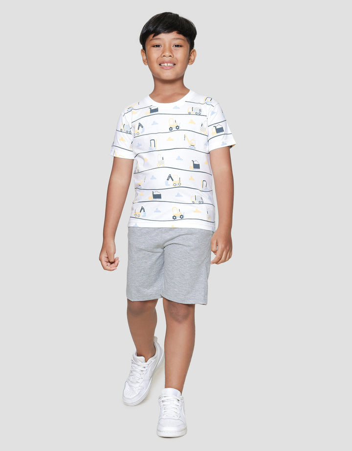Little M Print The Construction Team Print Kaos Anak Laki-laki