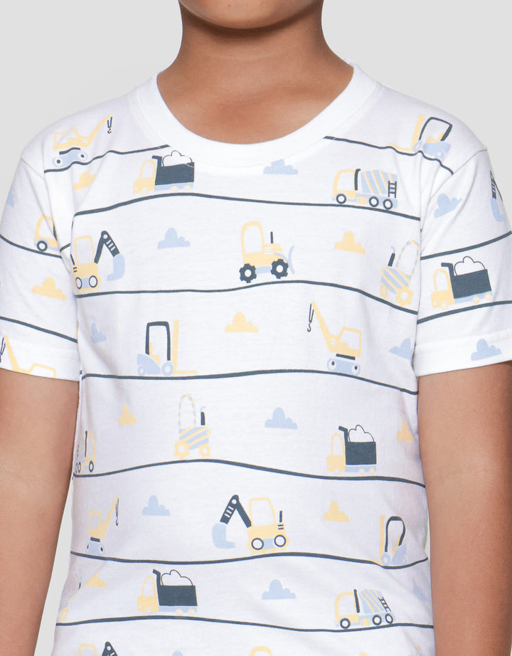 Little M Print The Construction Team Print Kaos Anak Laki-laki