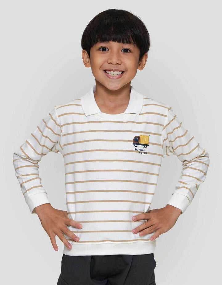 Little M Salur Kerah Contr Sweater Anak Laki-laki