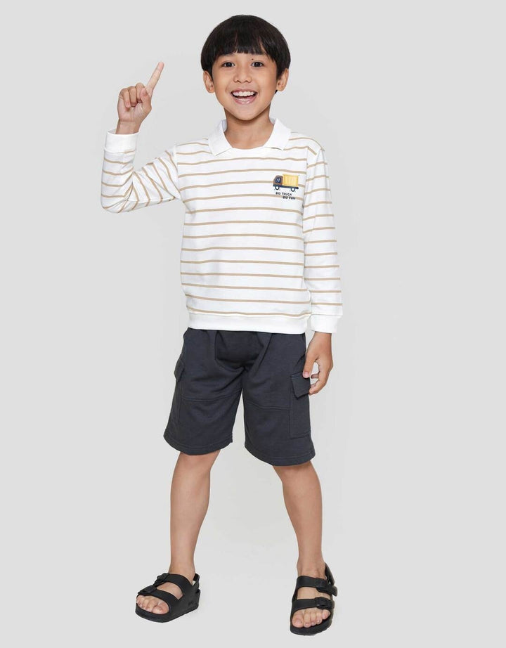 Little M Salur Kerah Contr Sweater Anak Laki-laki